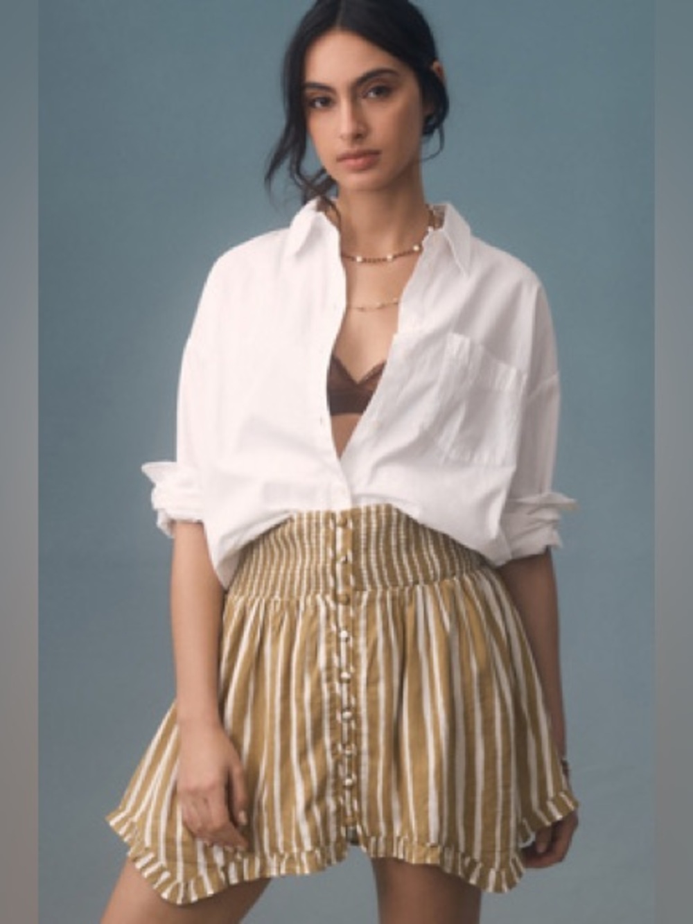 Anthropologie Maeve Yoke Waist Mini Skirt small nwt